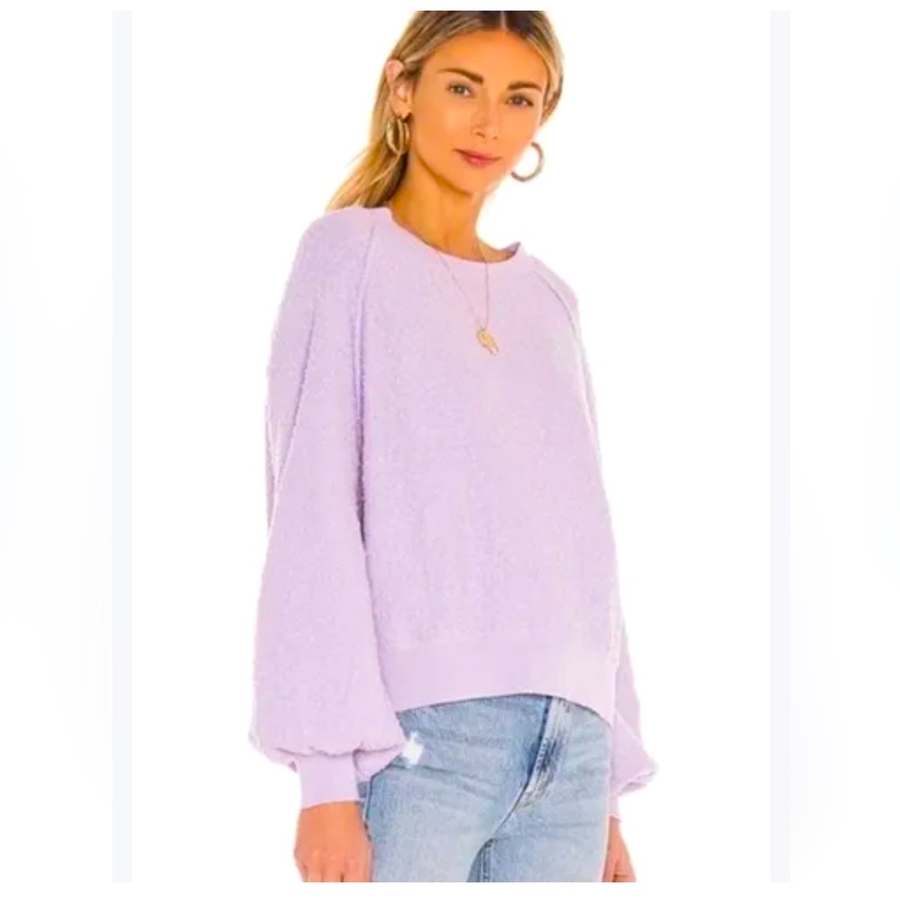 Free People Found My Friends Lilac Textured Sweater
